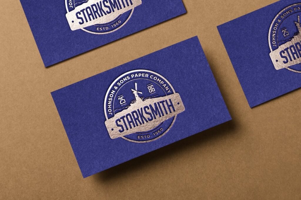 Exemplo de layout com identidade visual aplicada em material corporativo