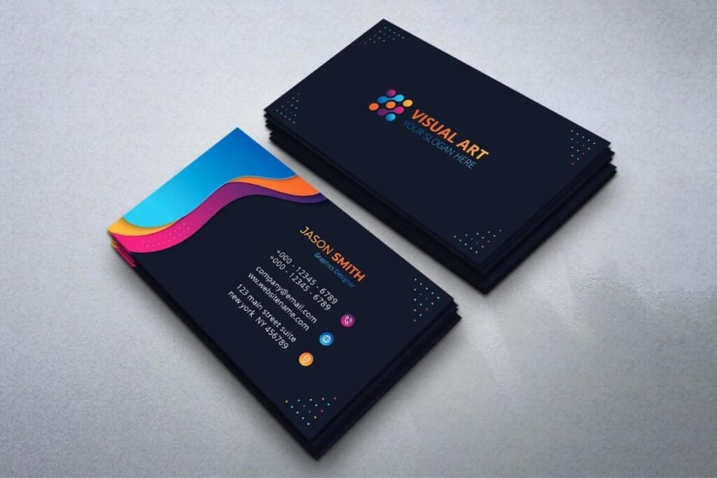 Representação de visual corporativo com cores e tipografia equilibradas