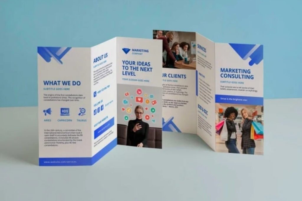 Folder com duas dobras, peça o seu orçamento de impressão no jardim grimaldi